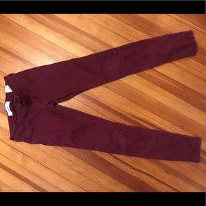 Hollister maroon skinny jeans size 25